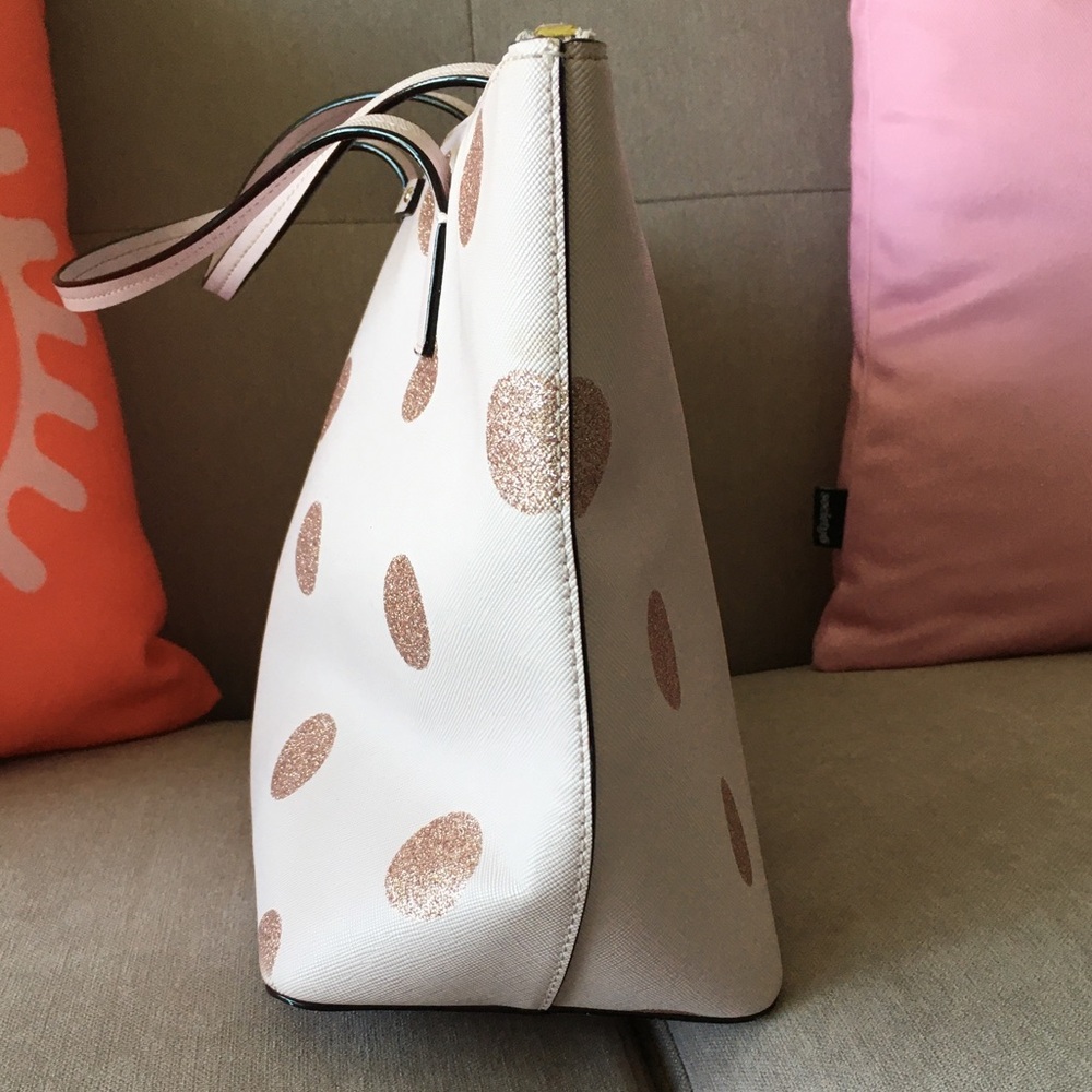 Kate Spade Ramey Haven Lane Pink Polka Dot Purse - Picture 5 of 12